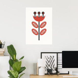 Scandinavian Floral Art Poster