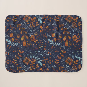 Scandinavian Floral Folk Art Seamless Pattern  She Sherpa Blanket