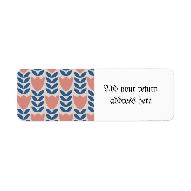 Scandinavian floral pattern,retro style,mid centur (Front)