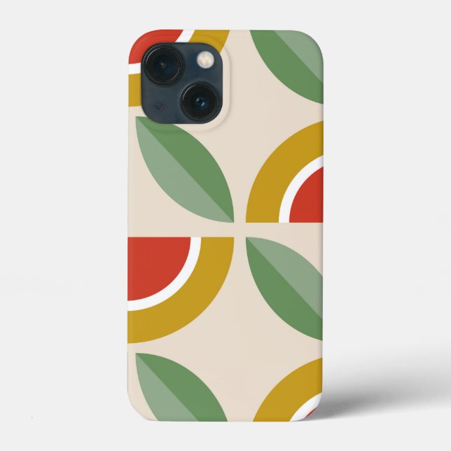 Scandinavian floral pattern,retro style,mid centur Case-Mate iPhone case (Back)