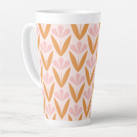 Scandinavian floral pattern,retro style,mid centur