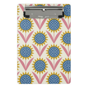Scandinavian floral pattern,retro style,mid centur mini clipboard
