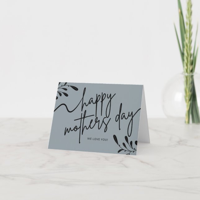 Scandinavian Floral Printable Mothers Day Card (Front)