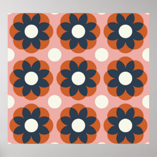 Scandinavian Floral: Vintage Seamless Design Poster