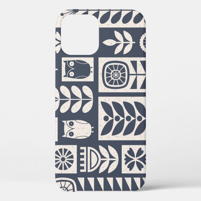 Scandinavian Floral: White, Blue, Minimalist. Case-Mate iPhone Case (Back)