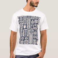 Scandinavian Floral: White, Blue, Minimalist.