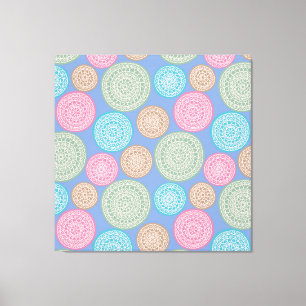 Scandinavian Flower Mandalas Pattern 1 Canvas Print