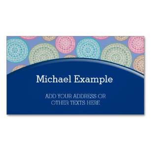Scandinavian Flower Mandalas Pattern 1 Magnetic Business Card
