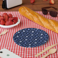 Scandinavian Flowers Butterflies Paper Plate