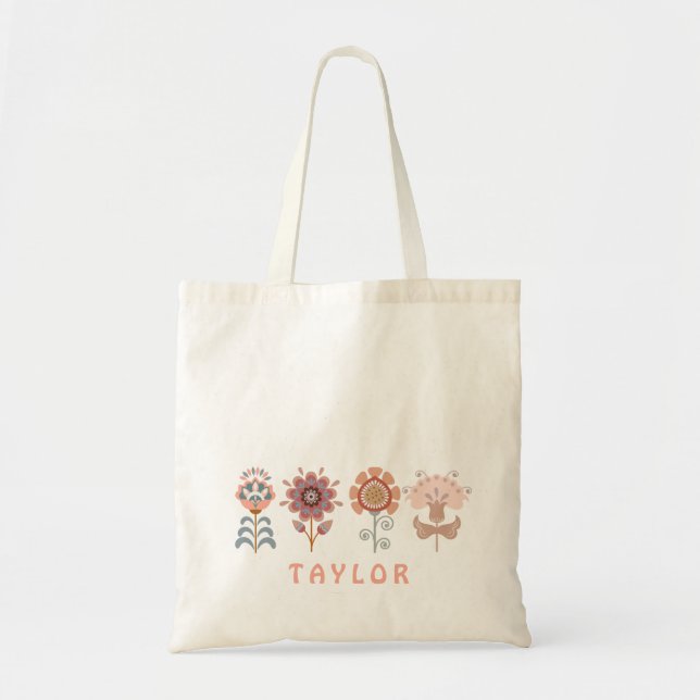 scandinavian flowers tote bag (Front)