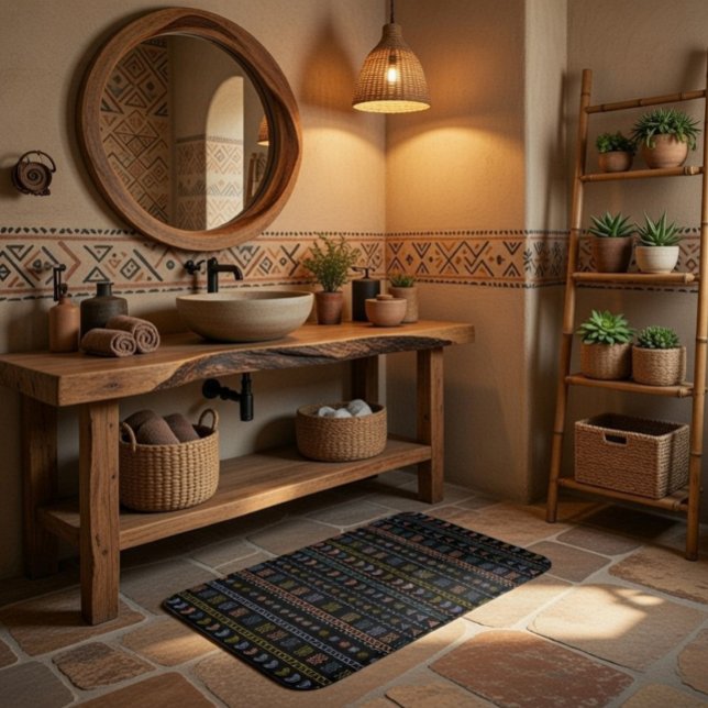 Scandinavian Folk Art Bath Mat (Creator Uploaded)