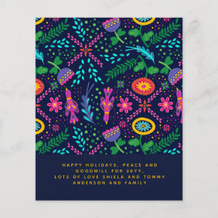 Scandinavian Folk Art Birds Flowers Annual Letter