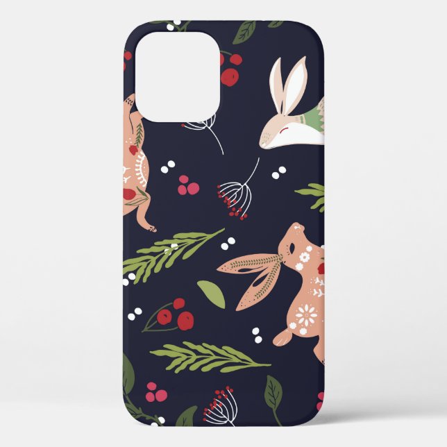 Scandinavian Folk Art Bunny Print Case-Mate iPhone Case (Back)