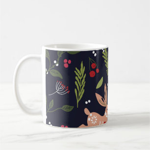 Scandinavian Folk Art Bunny Print Coffee Mug