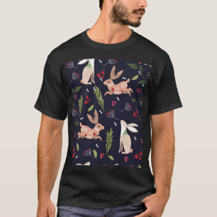 Scandinavian Folk Art Bunny Print T-Shirt