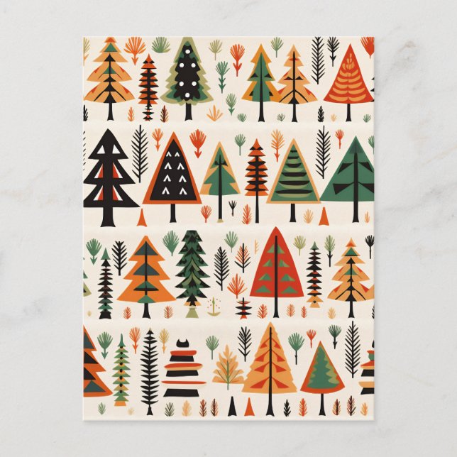 Scandinavian Folk Art Christmas Pattern Postcard (Front)
