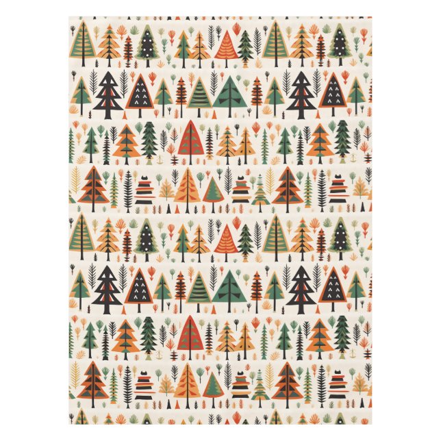 Scandinavian Folk Art Christmas Pattern Tablecloth (Front)