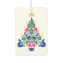 Scandinavian Folk Art Christmas Tree Air Freshner