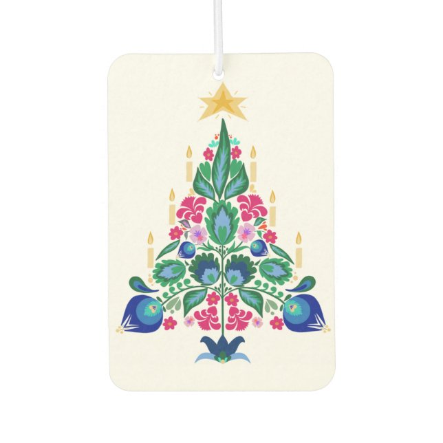 Scandinavian Folk Art Christmas Tree Air Freshner Car Air Freshener (Front)