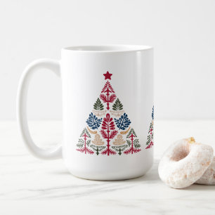 Scandinavian Folk Art Christmas Tree Coffee Mug