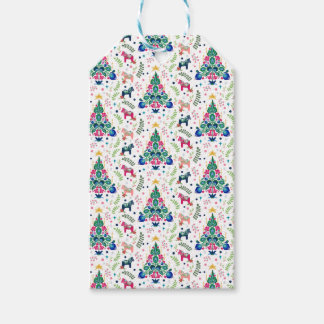 Scandinavian Folk Art Christmas Tree Gift Bag Gift Tags