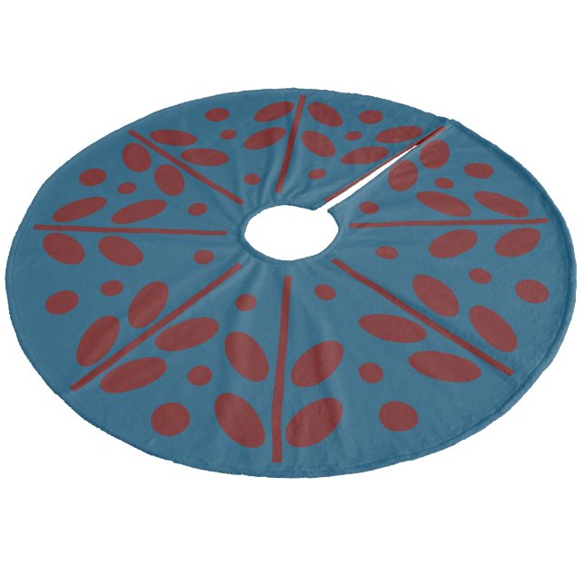 Scandinavian Folk Art Christmas Tree Skirt (Angled)