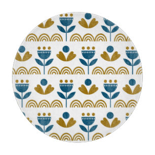 Scandinavian folk art, colourful pattern. cutting board