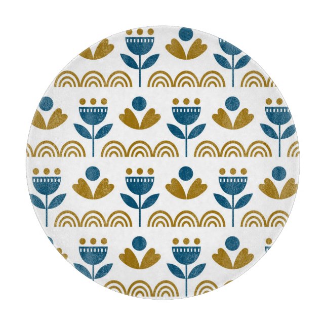 Scandinavian folk art, colourful pattern. cutting board (Front)