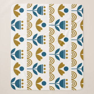 Scandinavian folk art, colourful pattern. sherpa blanket