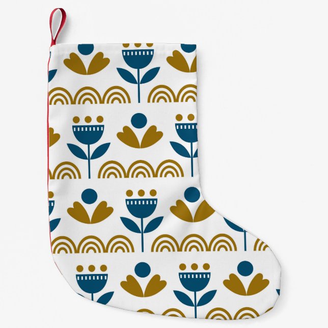 Scandinavian folk art, colourful pattern. small christmas stocking (Front)