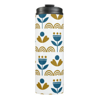 Scandinavian folk art, colourful pattern. thermal tumbler