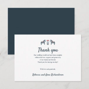 Scandinavian Folk Art Dala Horse Wedding thank you