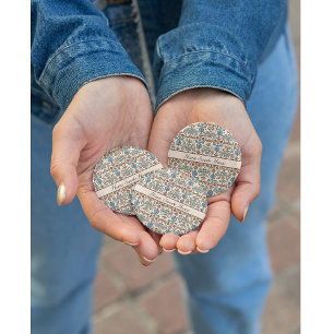 Scandinavian Folk Art flower design customisable 7.5 Cm Round Badge