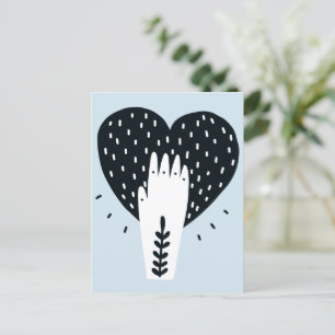 Scandinavian Folk Art Heart and Hand   Postcard
