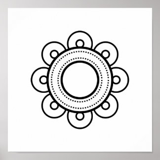 Scandinavian Folk Art Minimalist Illustration Poster