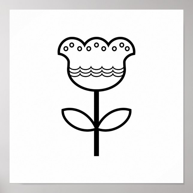 Scandinavian Folk Art Minimalist Illustration Poster (Front)