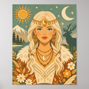 Scandinavian Folk Art Poster