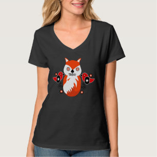 Scandinavian Folk Art Prints Nordic Decor Fleece T-Shirt