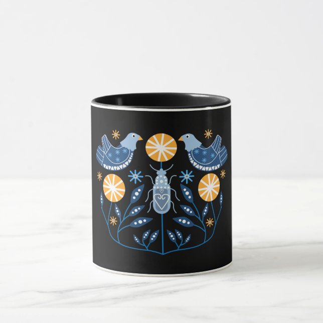 Scandinavian Folk Art Prints | Nordic Decor Mug (Center)