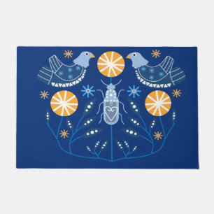 Scandinavian Folk Art Prints   Nordic Decor Mug Th Doormat