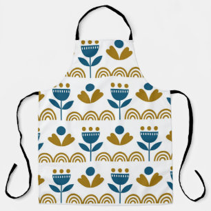 Scandinavian folk art seamless vintage pattern wit apron