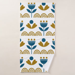 Scandinavian folk art seamless vintage pattern wit bath towel