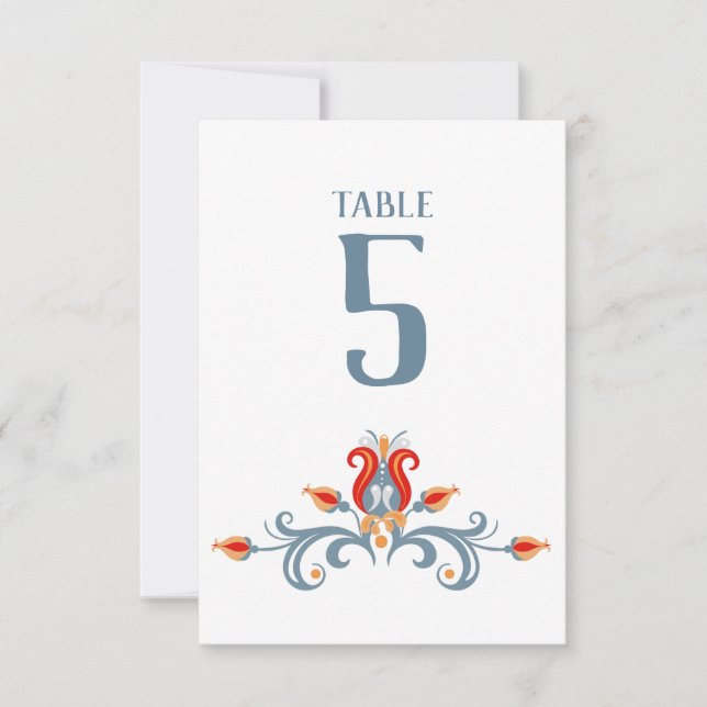 Scandinavian Folk Art Velkommen Table Number 3.5x5 (Front)