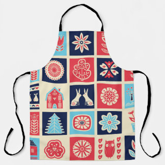 Scandinavian folk art: vintage floral. apron