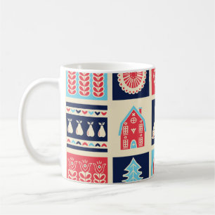 Scandinavian folk art: vintage floral. coffee mug