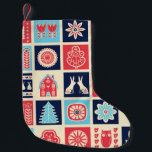 Scandinavian folk art: vintage floral. small christmas stocking<br><div class="desc">Scandinavian folk art seamless Vintage pattern with flowers, trees, rabbit, owl, houses, mushrooms, pears with decorative elements in simple style Scandinavian folk art tells stories of nature through patterns. Scandinavian folk art's enchantment in a versatile vintage pattern. folk, scandinavian, seamless, holiday, illustration, background, flower, texture, decor, nature, house, floral, children,...</div>