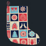 Scandinavian folk art: vintage floral. small christmas stocking<br><div class="desc">Scandinavian folk art seamless Vintage pattern with flowers, trees, rabbit, owl, houses, mushrooms, pears with decorative elements in simple style Scandinavian folk art tells stories of nature through patterns. Scandinavian folk art's enchantment in a versatile vintage pattern. folk, scandinavian, seamless, holiday, illustration, background, flower, texture, decor, nature, house, floral, children,...</div>