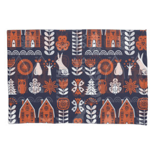 Scandinavian Folk Art Vintage Pattern Pillowcase