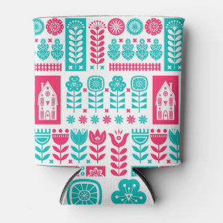 Scandinavian Folk Art: Vintage Seamless Can Cooler