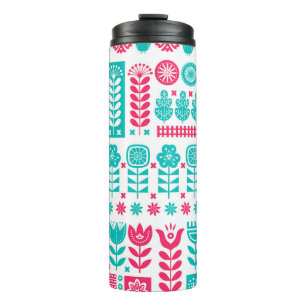Scandinavian Folk Art: Vintage Seamless Thermal Tumbler